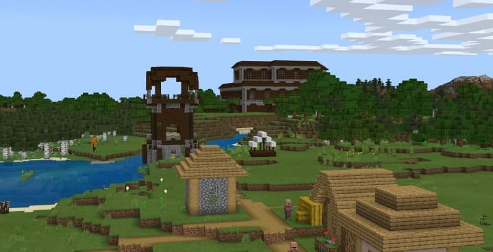 Mansion, village and outpost in Minecraft PE