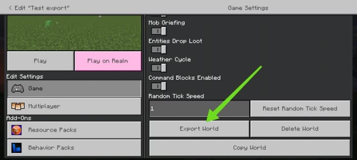 Exportar Mundo en Minecraft PE (Bedrock)
