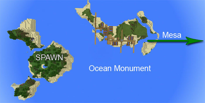 -1828973848 Isla de supervivencia junto a una fortaleza submarina | Minecraft PE Semilla