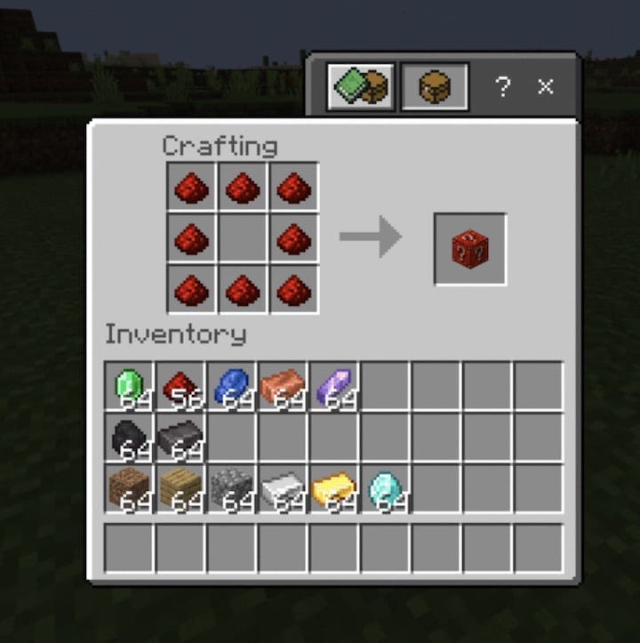 Manualidades con bloques de la suerte en Minecraft PE (Bedrock)