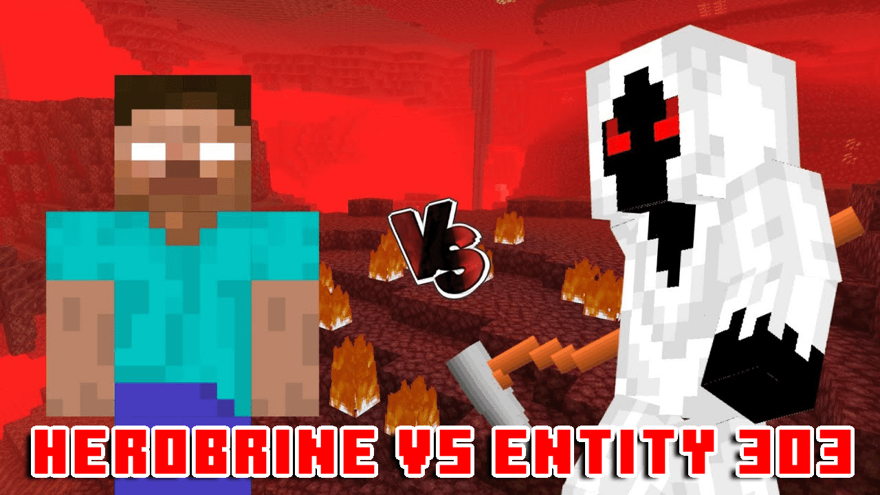 Herobrine vs Entidad 303 Minecraft Pocket Edition 1.20