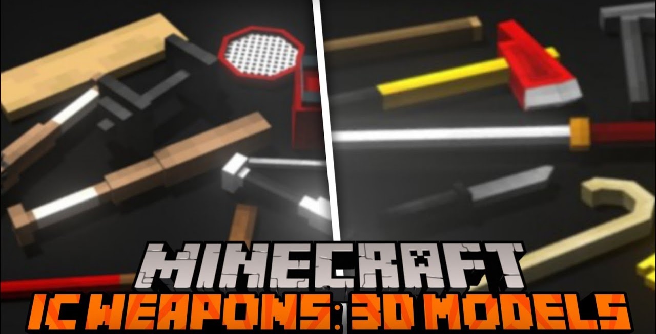 IC Weapons: 3D Models para Minecraft PE (Bedrock) 1.19