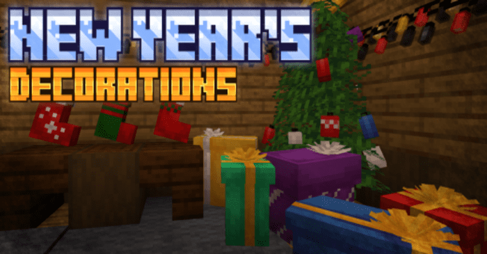 Decoraciones de Año Nuevo para Minecraft PE (Bedrock) 1.20 1.21