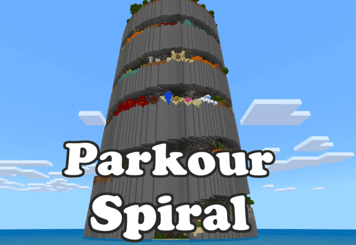 Espiral de parkour | Mapa para Minecraft PE (Bedrock)