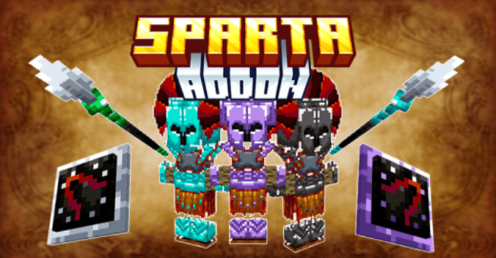 Sparta Armor, Spears, and Shields для Minecraft Pocket Edition 1.20