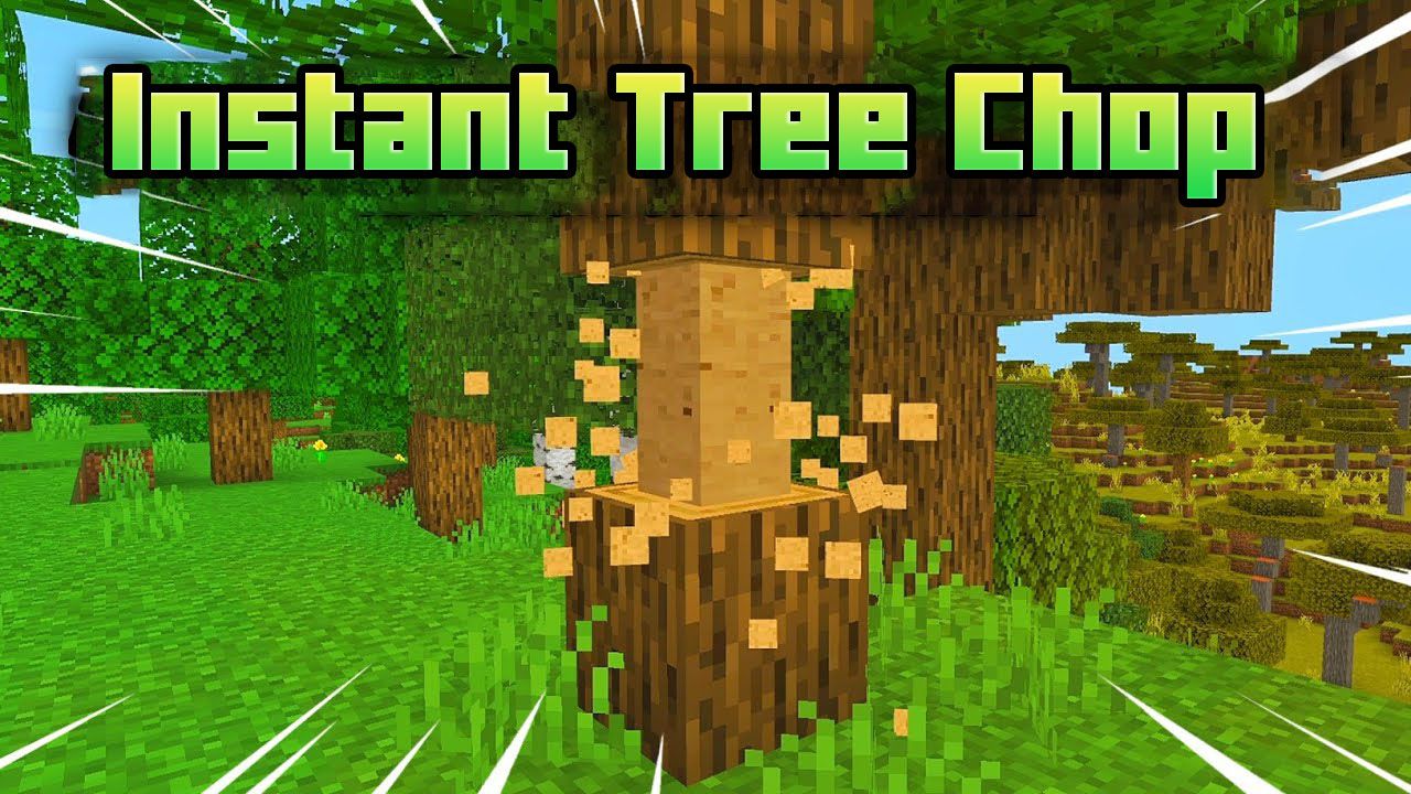 Instant Tree Chop para Minecraft PE (Bedrock) 1.19