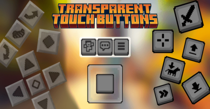 Botones táctiles transparentes para Minecraft PE (Bedrock) 1.20