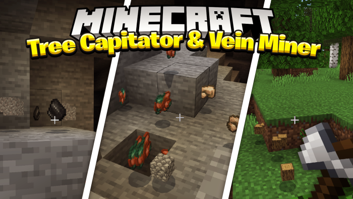 Capitador de árboles con minador de vetas para Minecraft PE (Bedrock) 1.19