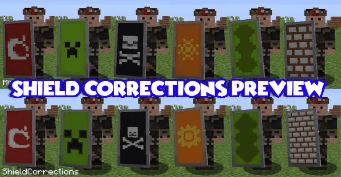 Shield Corrections Preview para Minecraft PE (Bedrock) 1.20