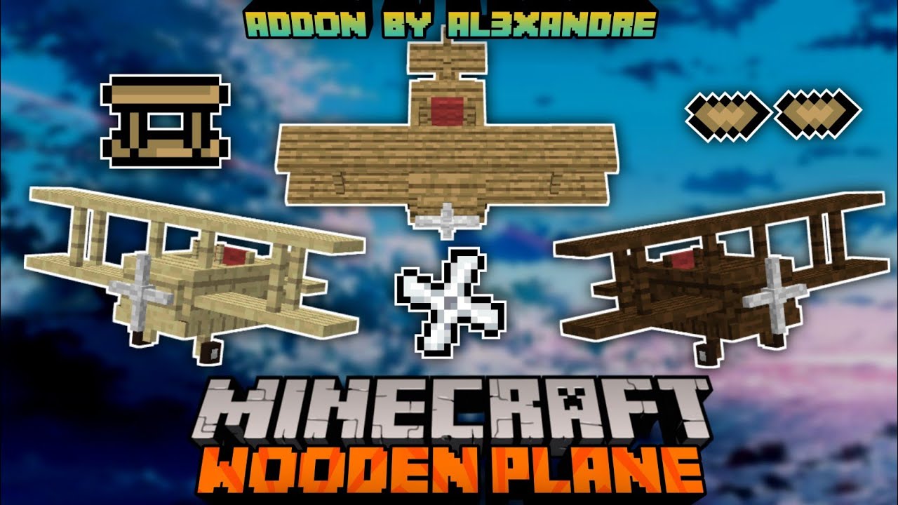 Avión de madera para Minecraft PE (Bedrock) 1.20