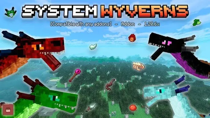 Mod: Nuevos Wyverns Dragón Minecraft PE / Bedrock 1.21