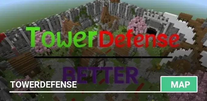 Mapa: TowerDefense Minecraft PE / Bedrock 1.21