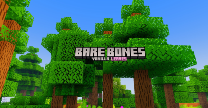 Bare Bones Vanilla Leaves para Minecraft PE 1.21