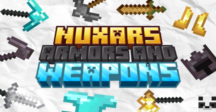 Nuxars Armors and Weapons para Minecraft PE / Bedrock 1.21