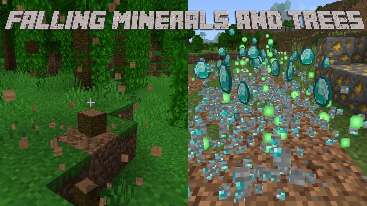 Falling Minerals and Trees para Minecraft PE / Bedrock 1.21