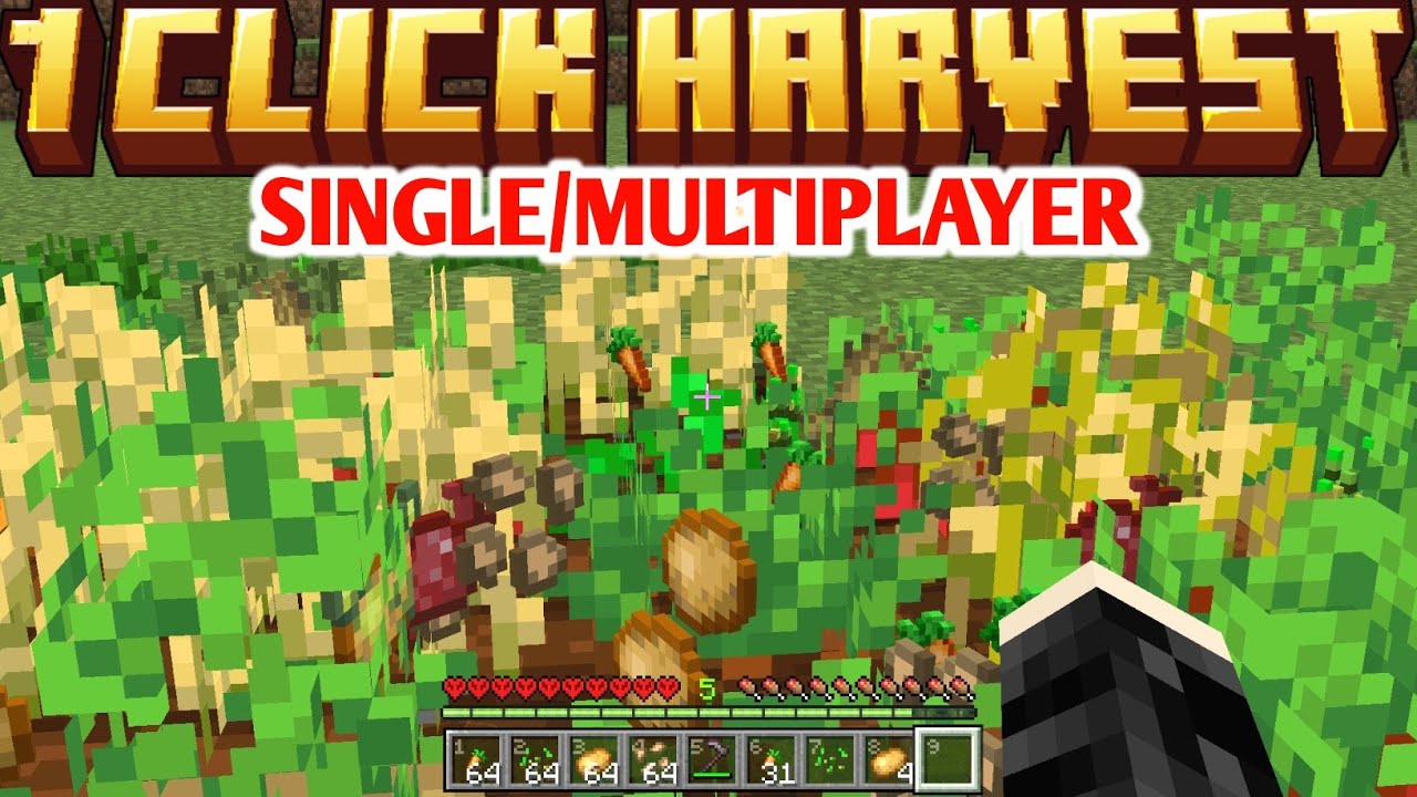 One Click Harvest para Minecraft PE / Bedrock 1.21