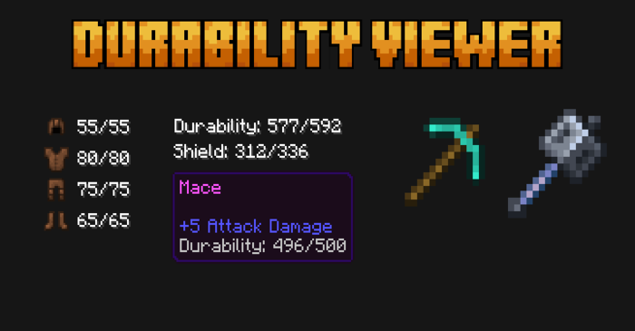 Durability Viewer para Minecraft PE / Bedrock 1.21