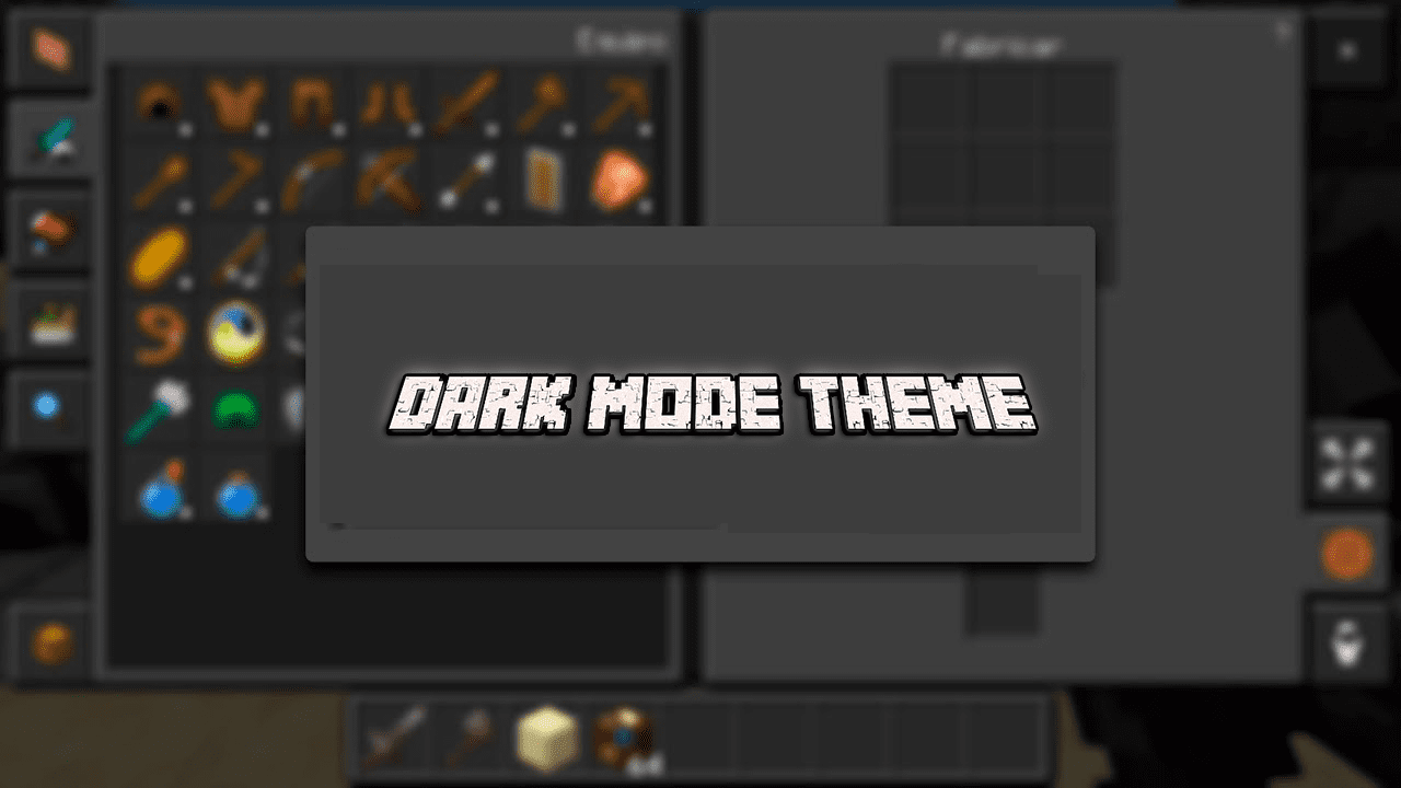 Dark Mode Theme para Minecraft PE / Bedrock 1.21