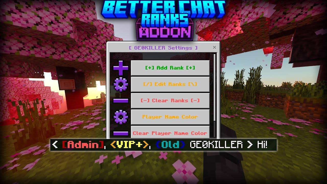 Better Chat Ranks para Minecraft PE / Bedrock 1.21