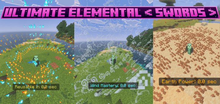 Ultimate Elemental Swords para Minecraft PE / Bedrock 1.21