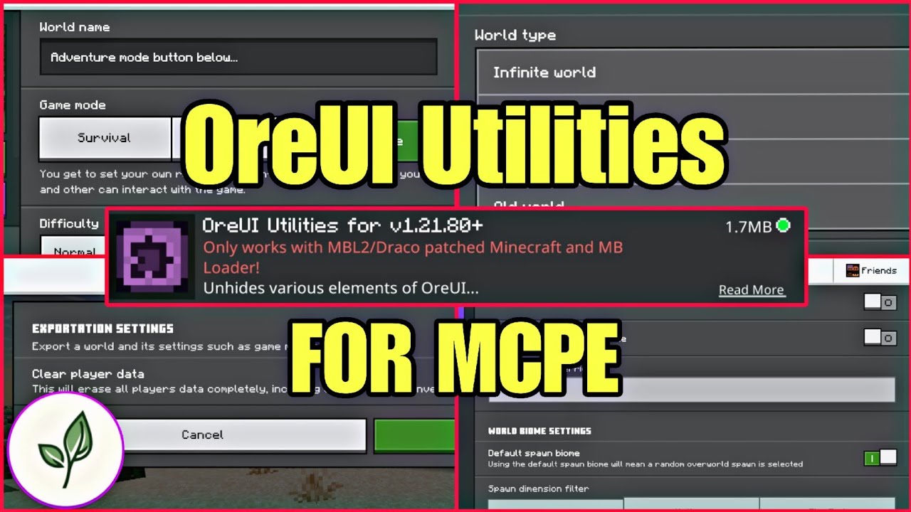 Ore UI Utilities para Minecraft PE / Bedrock 1.21