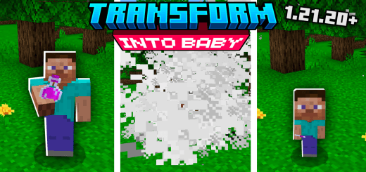 Transform Into Baby para Minecraft PE / Bedrock 1.21