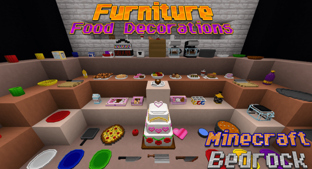 Furniture Food Decorations para Minecraft PE / Bedrock 1.21