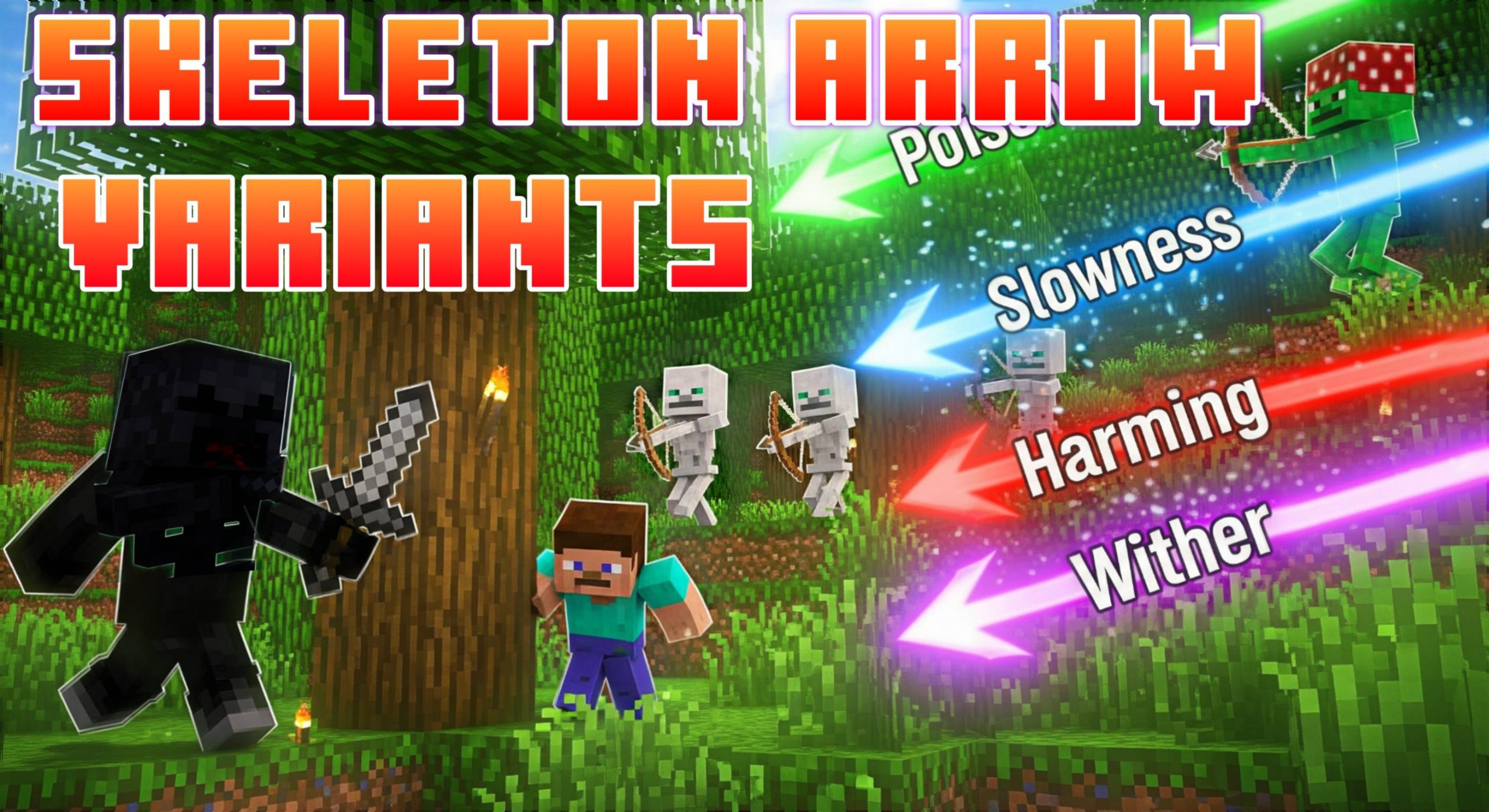 Skeleton Arrow Effect Variants для Minecraft Pocket Edition 1.21