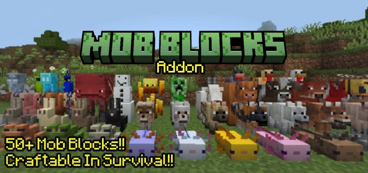 Mob Entity Blocks para Minecraft PE / Bedrock 26.1